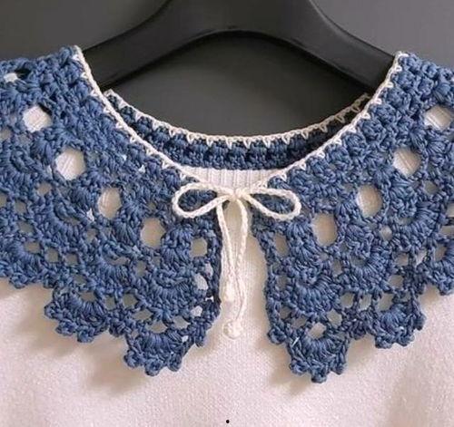 成人钩针假领子视频讲解,跟随视频轻松制作时尚单品
